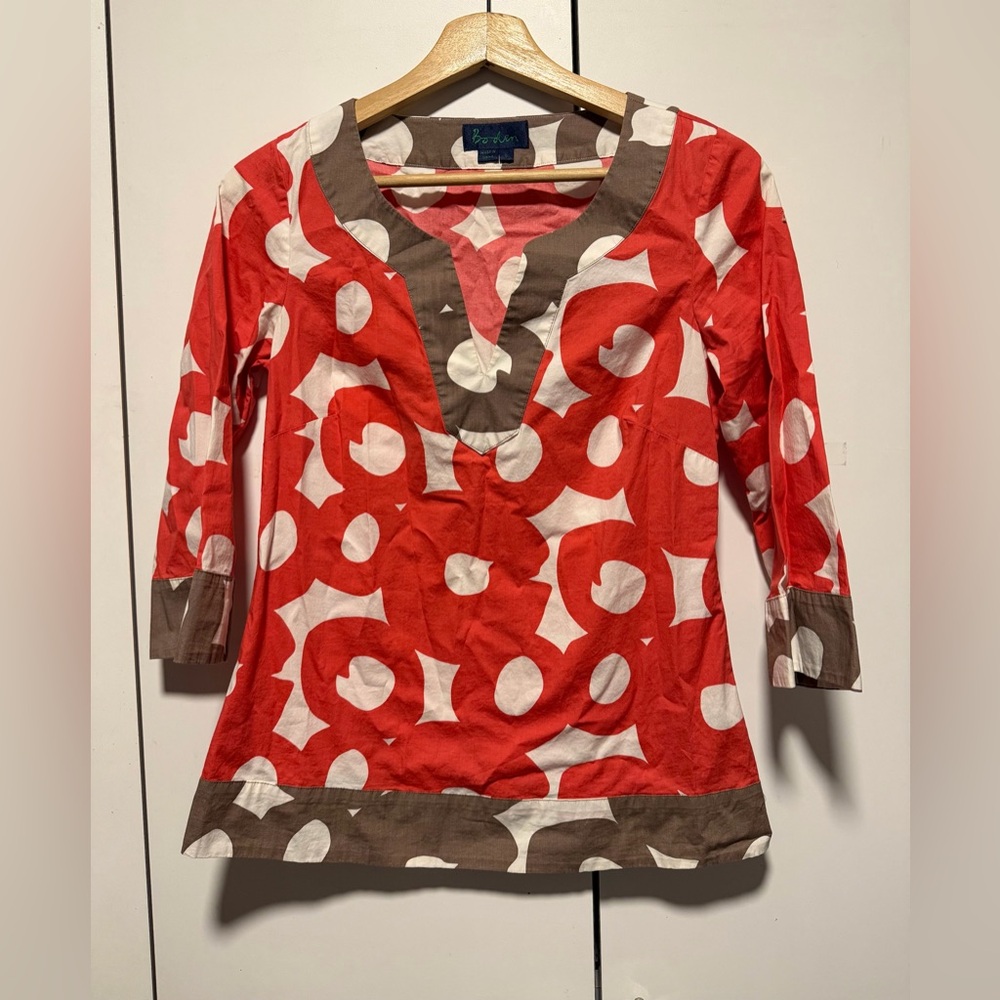 Boden Women's "Painted Hoops" Tunic Top.
